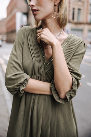 Vestido amplo Juna Voile - Verde