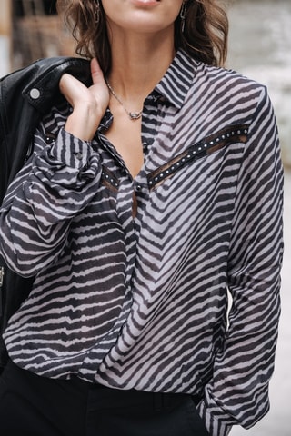 Camisa Crizia Equino - Cinzento