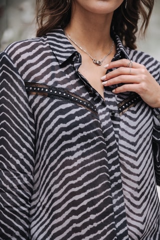 Camisa Crizia Equino - Cinzento