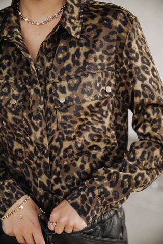Camisa Corina Leopardo - Caqui
