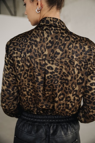 Camisa Corina Leopardo - Caqui