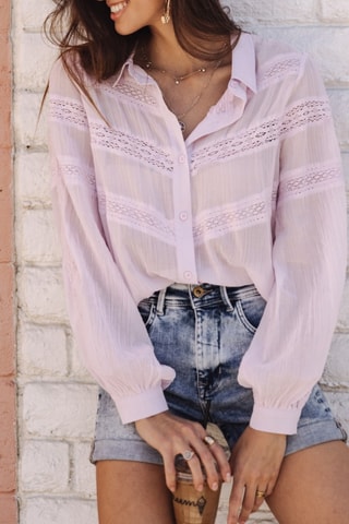 Camisa Carline Plain Color - Lilás