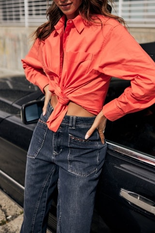 Camisa Chella Plain Color - Coral