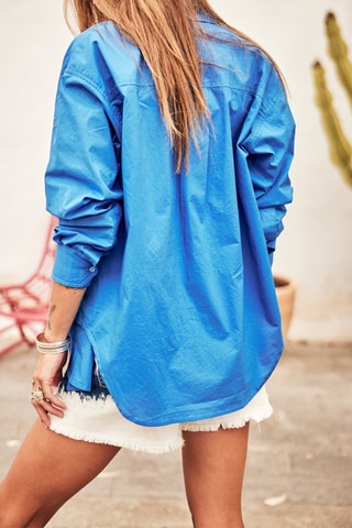 Camisa boyfriend Chella Plain Azul