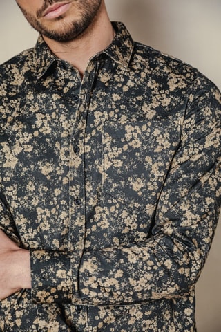 Camisa Jeremiah Gab Flower - Preto e bege