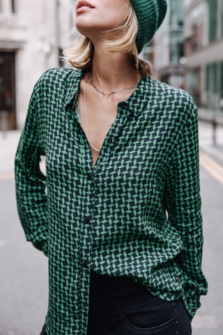 Camisa Katy Windmill - Azul-marinho e verde