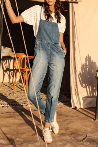 Jardineiras Thalie Denim - Azul