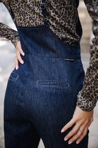 Jardineiras Thalie Denim - Azul-escuro
