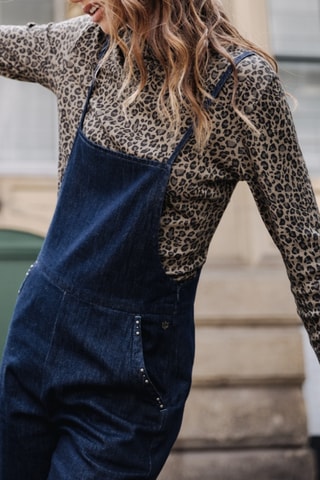 Jardineiras Thalie Denim - Azul-escuro