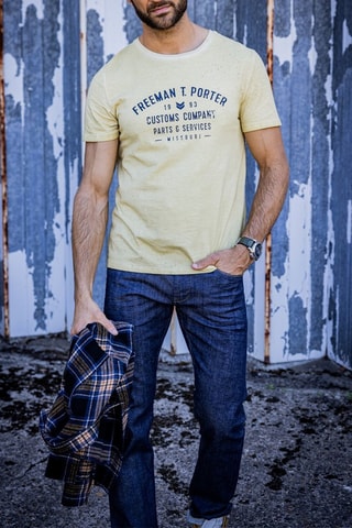 T-shirt Ivander Oil Dye Amarelo