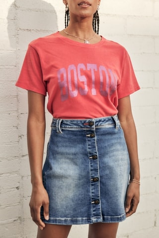 T-shirt Suria Print Boston - Rouge