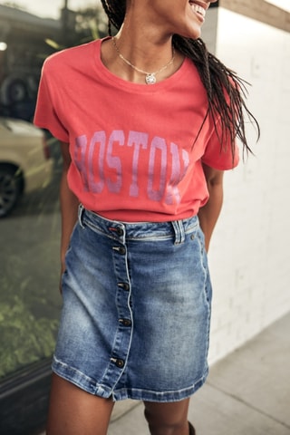 T-shirt Suria Print Boston - Rouge