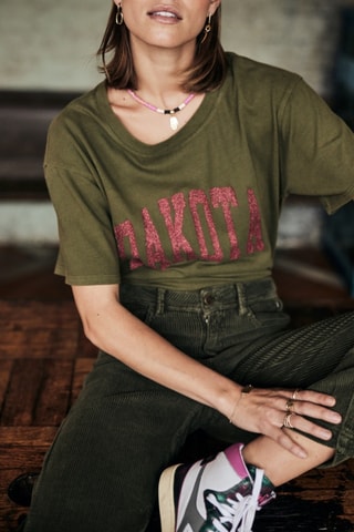 T-shirt Suria Print Dakota - Kaki