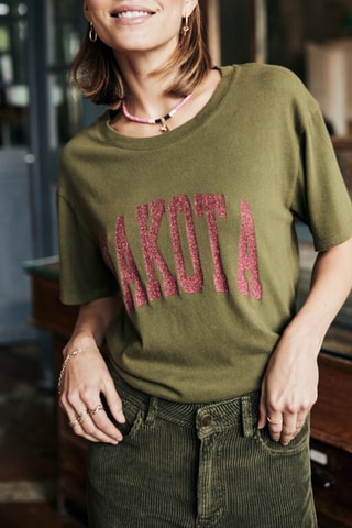 T-shirt Suria Print Dakota - Kaki