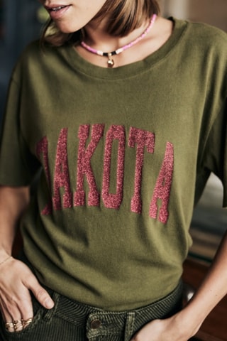 T-shirt Suria Print Dakota - Kaki