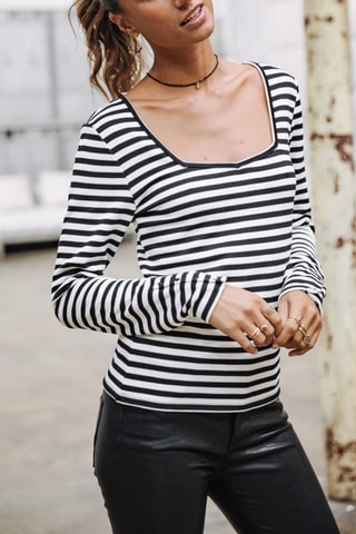 T-shirt Tolma Stripes - Blanc