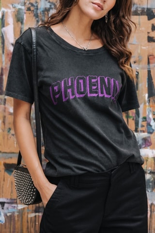 T-shirt Suria Phoenix - Noir délavé