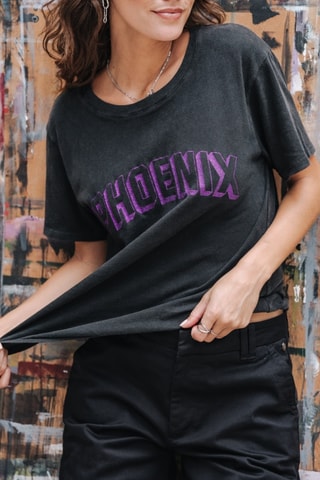 T-shirt Suria Phoenix - Noir délavé