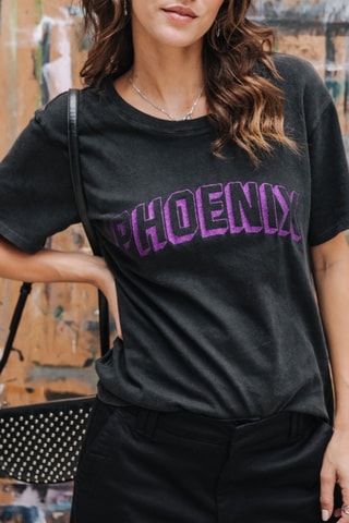 T-shirt Suria Phoenix - Noir délavé