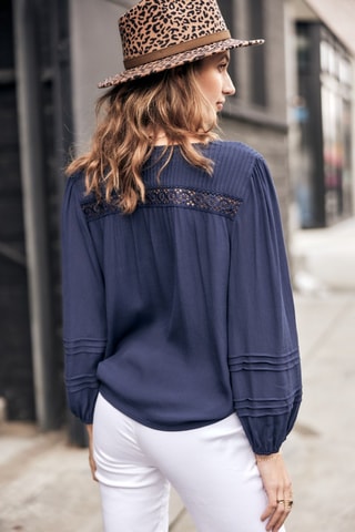 Blusa Tya Plain Color - Azul
