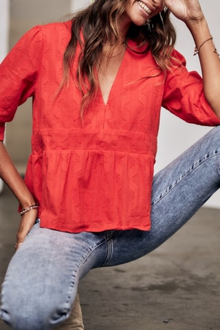 Blusa Telinda Plain Color - Vermelho