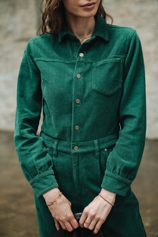 Macacão slouchy em veludo Lesly Veluto - Verde
