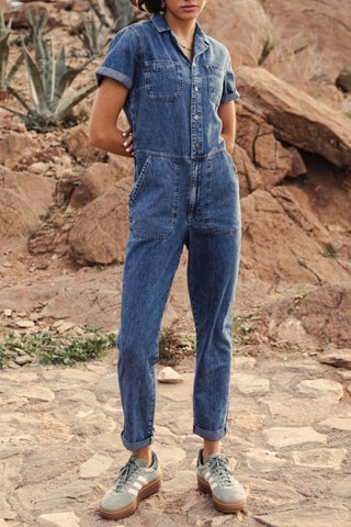 Macacão 7/8 Tifany Denim - Azul