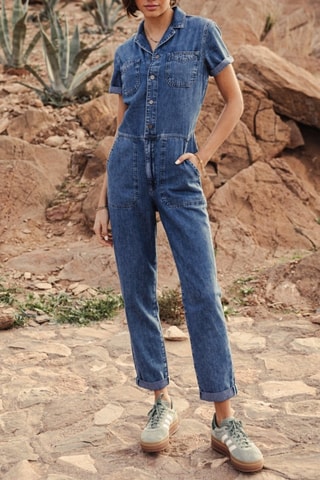 Macacão 7/8 Tifany Denim - Azul