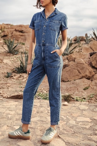 Macacão 7/8 Tifany Denim - Azul