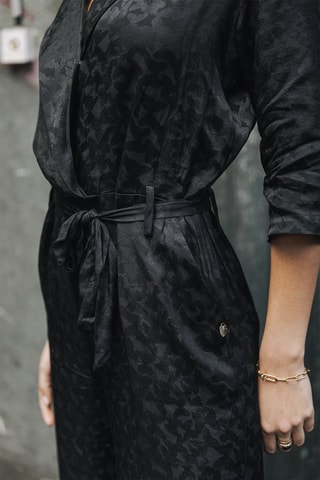 Macacão Loana Jacquard Preto