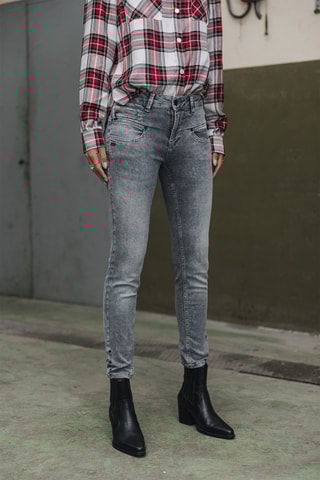 Jean 7/8 taille haute - Gris