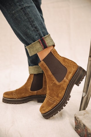 Bottines Chelsea en nubuck - Marron
