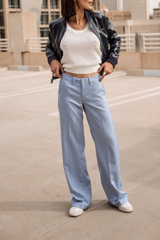 Pantalon wide legs - Bleu clair