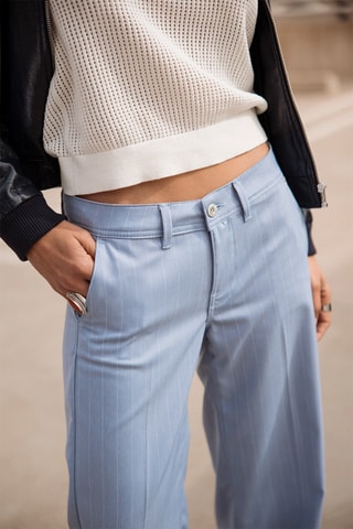 Pantalon wide legs - Bleu clair