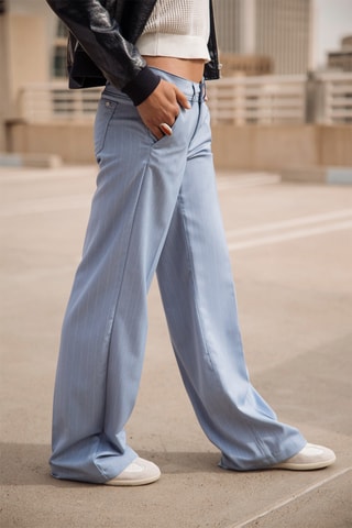 Pantalon wide legs - Bleu clair