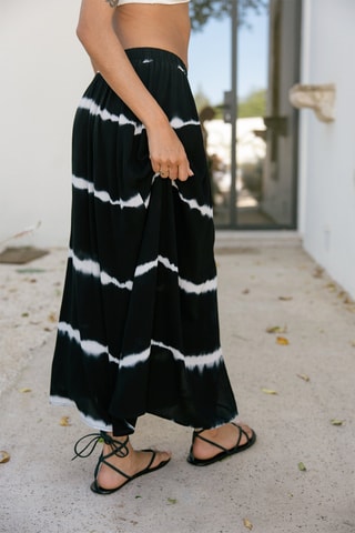 Saia comprida tie and dye - Preto