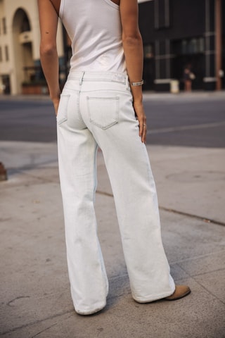 Calças de ganga wide legs - Branco