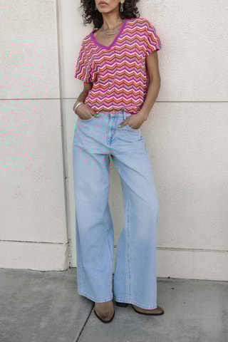 Calças de ganga wide legs - Azul-claro