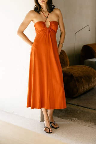 Vestido midi - Laranja