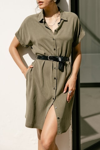 Vestido-camisa - Caqui
