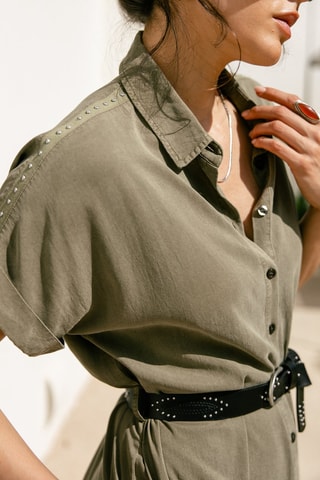 Vestido-camisa - Caqui