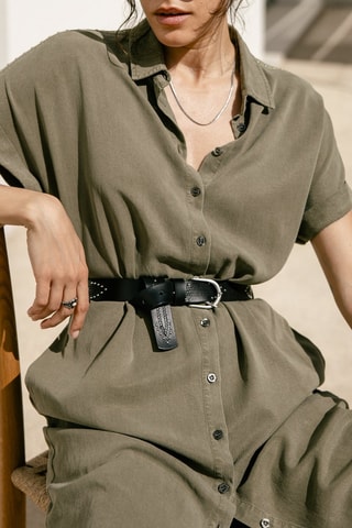 Vestido-camisa - Caqui