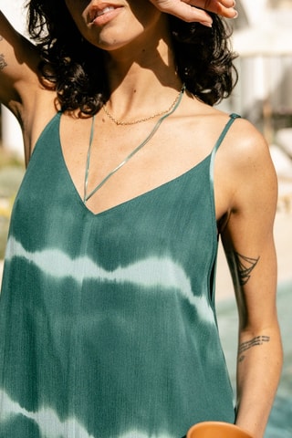 Vestido comprido tie and dye - Verde