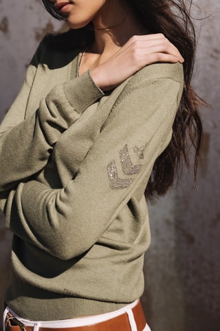 Pull en laine et cachemire - Kaki