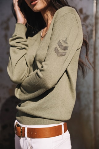 Pull en laine et cachemire - Kaki