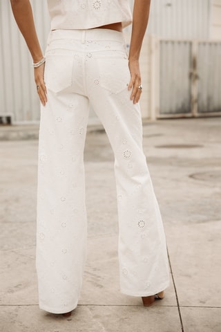 Calças de ganga wide legs - Branco