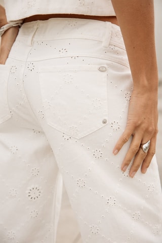 Calças de ganga wide legs - Branco