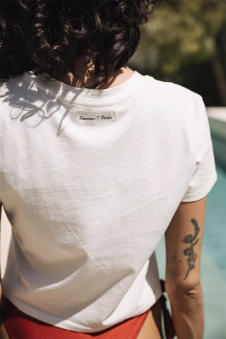 T-shirt cropped - Blanc cassé