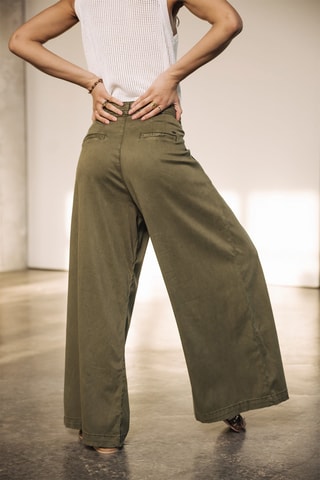Pantalon wide legs - Kaki