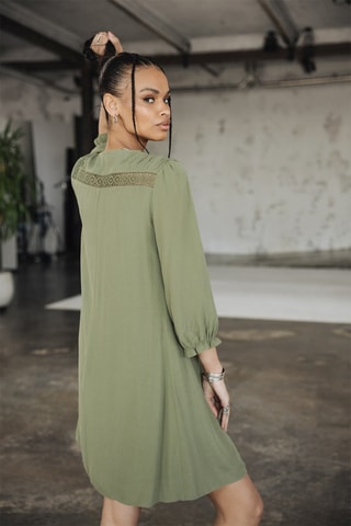 Vestido trapézio - Caqui